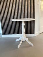 Lief klein wit tafeltje, Huis en Inrichting, Minder dan 55 cm, Gebruikt, Rond, Hout
