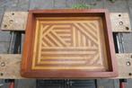 Dienblad met intarsia, Ophalen of Verzenden, Gebruikt, Rechthoekig, Hout