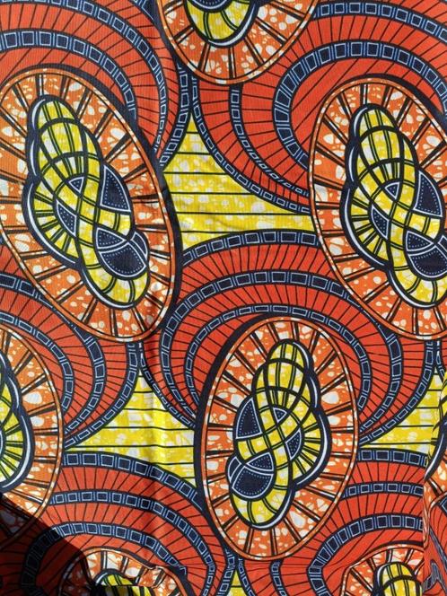 Afrikaanse nieuwe wax stof was katoen 5.50 x 1.15 mt (10), Hobby en Vrije tijd, Stoffen en Lappen, Nieuw, Katoen, 30 tot 120 cm