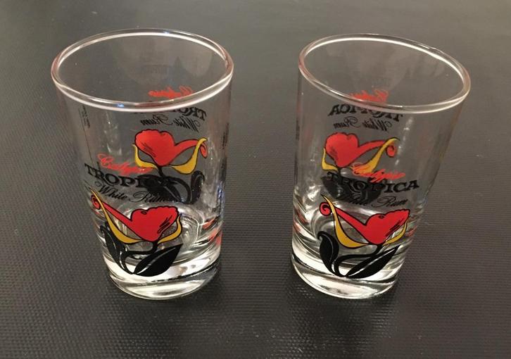 1975 Calypso TROPICA white rum glas glazen mixes rumglazen, Verzamelen, Retro