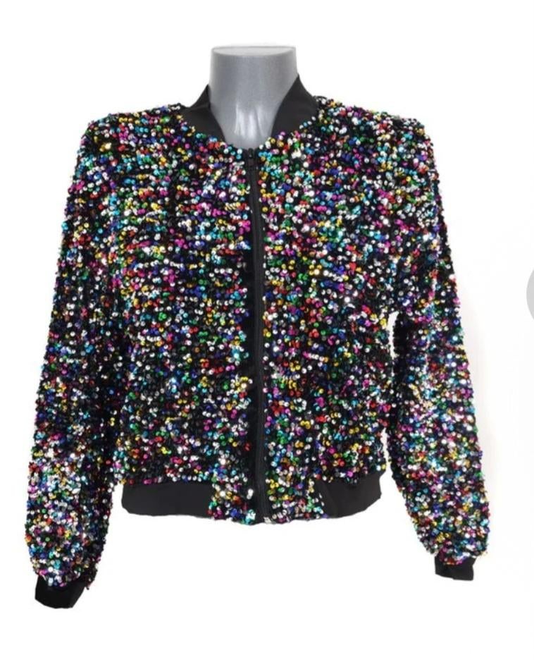Multi-color pailetten jasje, Ophalen of Verzenden, Zo goed als nieuw, 170 of groter, Meisje
