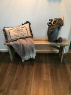 Nieuw houten Bankje - 100cm, noten vergrijsd gelakt, Huis en Inrichting, Ophalen of Verzenden, Nieuw