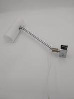 Retro Klemlamp Jaren '80 - Wit & Chroom, Huis en Inrichting, Ophalen, Gebruikt, Kunststof