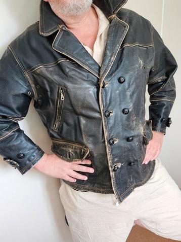 Vintage jaren 80 leer oversized 2xl vaste prijs €60 uniek!!! beschikbaar voor biedingen