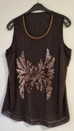 Donkerbruine 'glitter' top Maat L, Kleding | Dames, Tops, Bruin, Verzenden, Maat 42/44 (L), Zo goed als nieuw