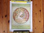 Mooie poster Alphonse Mucha, lichtgroen met bruin/oranje, Rechthoekig Staand, Ophalen of Verzenden, Zo goed als nieuw, A1 t/m A3