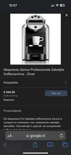 Nespresso zenius professional, Witgoed en Apparatuur, Ophalen of Verzenden, Zo goed als nieuw