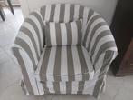 Fauteuil + hocker, Huis en Inrichting, 75 tot 100 cm, Gebruikt, Landelijk, Stof