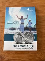 Zilveren 5 Euro Proof 2005 - Vredes vijfje, Koningin Beatrix, Zilver, Euro's, Ophalen of Verzenden