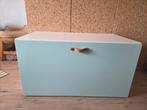 Ikea småstad/ stuva bank en kist lichtblauw, Huis en Inrichting, Ophalen, Gebruikt, 50 tot 100 cm, 75 tot 100 cm