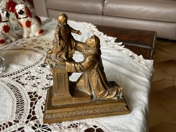 Sint Antonius met kind antiek beeld