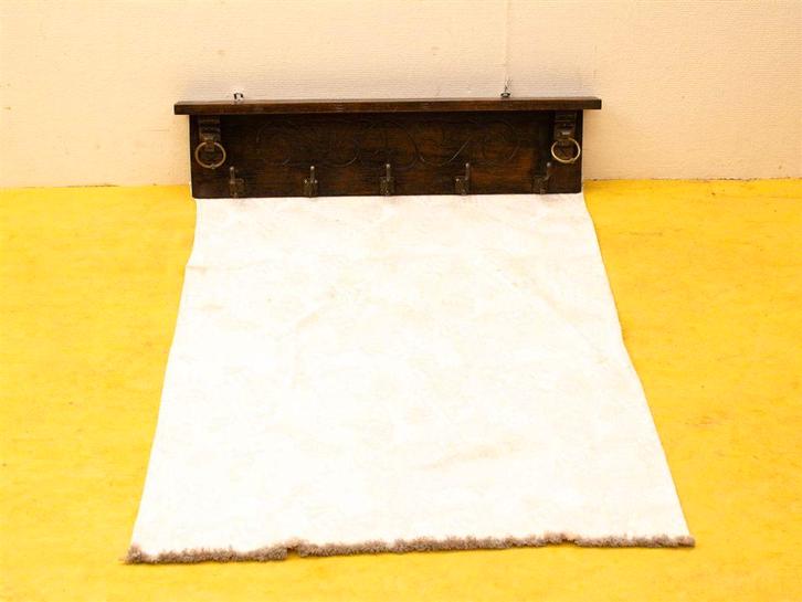 Houten kapstok met kleed 31930, Huis en Inrichting, Woonaccessoires | Kapstokken, Gebruikt, Wandkapstok, Hout, Ophalen of Verzenden