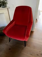 Stijlvolle Made Roco fauteuil – retro oranje fluweel, Ophalen, 75 tot 100 cm, Zo goed als nieuw, Stof
