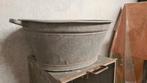 Vintage Zinken teil met handvatten, Huis en Inrichting, Emmers, Ophalen, Gebruikt, Zink, Met handgreep