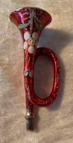 OUD ANTIEK GLAZEN KERSTBOOM KERSTBAL VERSIERING TROMPET, Diversen, Kerst, Ophalen of Verzenden, Gebruikt