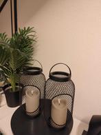 2 mooie zwarte metalen windlichten, Ophalen, Zo goed als nieuw, Metaal