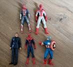 5 superhelden: Spider-man, Captain America (10-11 cm), Ophalen of Verzenden, Zo goed als nieuw