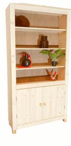 houten BOEKENKAST met 2 deuren onder 81 t/m 120 cm breed, Ophalen of Verzenden, Nieuw, 25 tot 50 cm, 100 tot 150 cm
