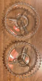 4 serveerschaaltjes Imperial Candlewick 3 vaks, Ophalen of Verzenden