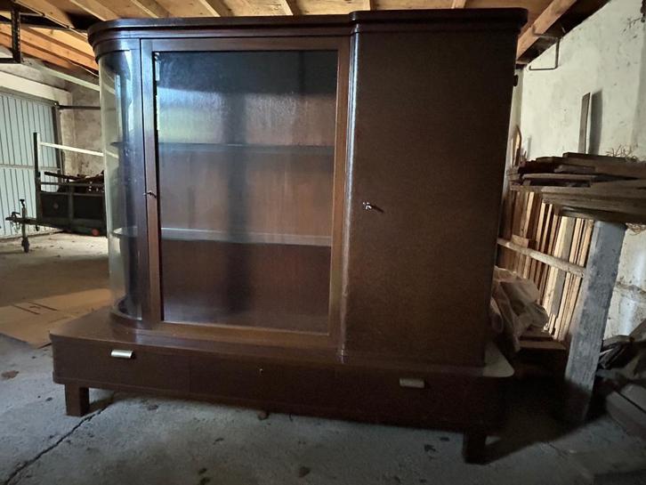 vitrinekast art nouveau, Huis en Inrichting, Kasten | Vitrinekasten, Gebruikt, 150 tot 200 cm, 150 tot 200 cm, 25 tot 50 cm, Met lade(s)