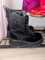 Prada Monolith leren laarzen maat 38/39, Hoge laarzen, Prada, Zwart, Ophalen of Verzenden