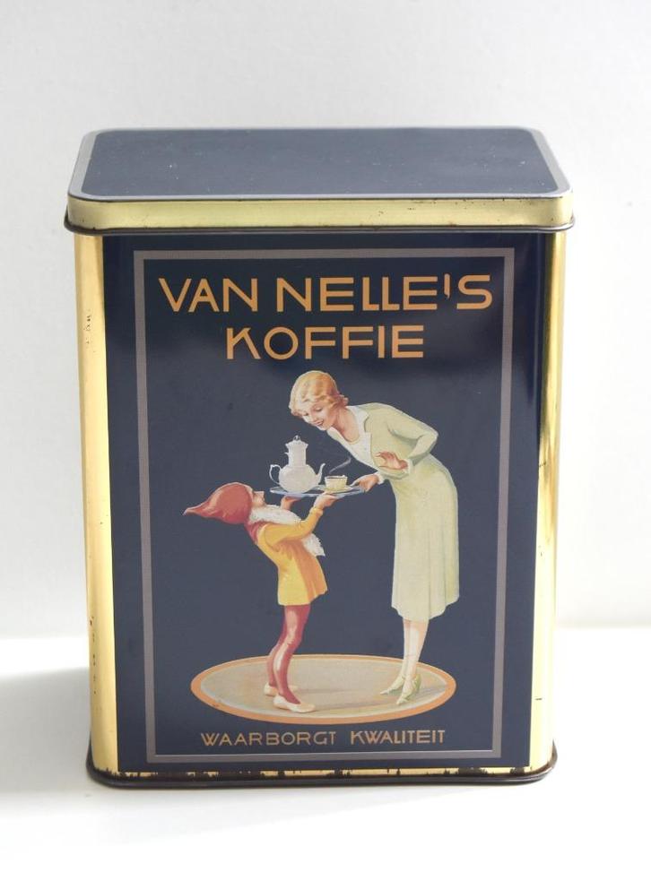 Decoratief, vintage Van Nelle koffieblik in goede staat, Verzamelen, Blikken, Gebruikt, Koffie, Van Nelle, Ophalen of Verzenden