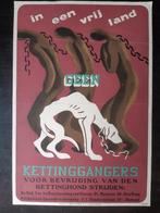 Poster in een vrij land geen kettinggangers strooibiljet 47, Rechthoekig Staand, A4 of kleiner, Ophalen of Verzenden, Zo goed als nieuw