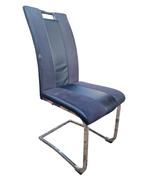 6 Zwarte eetkamerstoelen met metalen frame, Ophalen, Gebruikt, Zwart, Stof