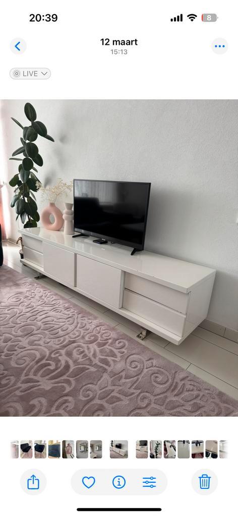 Televisiekast/meubel wit, Huis en Inrichting, Kasten | Televisiemeubels, Gebruikt, Minder dan 100 cm, 200 cm of meer, 25 tot 50 cm
