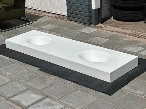 Design wasmeubel met 2 spoelbakken - Corian, Huis en Inrichting, Badkamer | Badkamermeubels, Zo goed als nieuw, Wasbak of Wastafel
