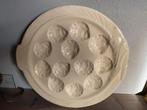 Kerst aardewerk Oesterschaal 12 oesters barbotine oesterbord, Ophalen of Verzenden