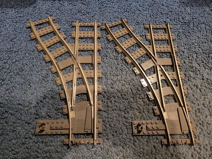 Partij S108=2x Lego 9v trein wissels, Kinderen en Baby's, Speelgoed | Duplo en Lego, Gebruikt, Lego, Losse stenen, Ophalen of Verzenden