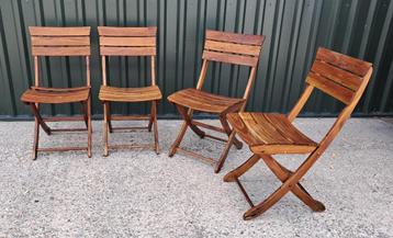 3 + 1 Triconfort teak bistrostoelen, inklapbaar beschikbaar voor biedingen