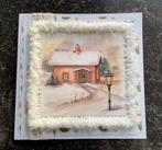 Nr 60 Kerst Winter wenskaart met haakwerk  huisje in sneeuw, Hobby en Vrije tijd, Kaarten | Zelfgemaakt, Ophalen of Verzenden