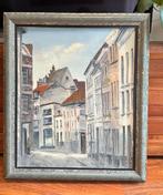 Schilderij met straatje denise revise, Antiek en Kunst, Kunst | Schilderijen | Klassiek, Ophalen of Verzenden