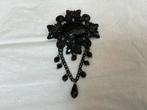 Vintage zwarte broche (rouw?), Overige materialen, 4 tot 7 cm, Gebruikt, Verzenden