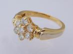18 karaat Gouden Ring Entourage Damesring met 7 Diamanten, Verzenden, Nieuw, Met edelsteen, Dame