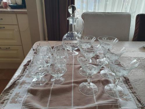 Kristallen Karaf,6 cognac, 6 Cocktail glazen, Verzamelen, Glas en Borrelglaasjes, Zo goed als nieuw, Overige typen, Ophalen of Verzenden