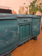 Vintage blauwe dressoir, Huis en Inrichting, Kasten | Buffetkasten, Ophalen, Gebruikt, 100 tot 150 cm, Minder dan 100 cm