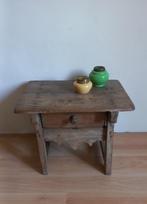 Antiek houten betaaltafeltje met lade bijzettafel ladekastje, Ophalen of Verzenden