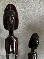 Vintage Afrikaanse Houten Vrouwenbeelden - Set van 4, Ophalen of Verzenden