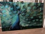 Glazen decoratie schilderij van pauw, Ophalen of Verzenden