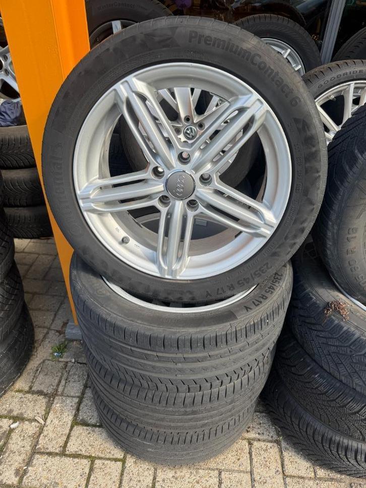 audi a4 sportwielen s-line 17 inch 235-45-17 nette mooie set, Auto-onderdelen, Banden en Velgen, Banden en Velgen, Zomerbanden