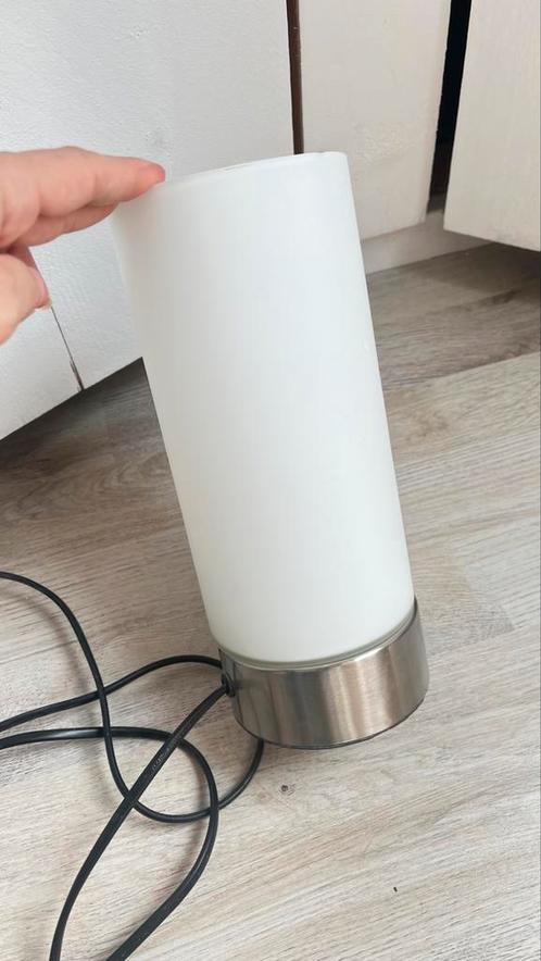 Livarno lamp met touch voet, Huis en Inrichting, Lampen | Tafellampen, Zo goed als nieuw, Minder dan 50 cm, Glas, Metaal, Ophalen