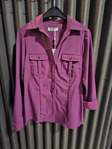 NIEUW TQ Amsterdam Travelstof Blouse Paars XS,S,M,L,XL,XXL beschikbaar voor biedingen