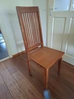 te koop 6 teak houten stoelen voor eetkamer tafel  75 euro, Huis en Inrichting, Ophalen, Gebruikt, Bruin, Vijf, Zes of meer stoelen
