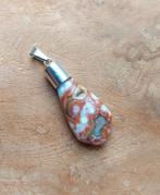 Oceaan jaspis kettinghangertje met druzy geode kristalletjes, Ophalen of Verzenden