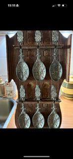 6 Tinnen Jan Steen Lepels - De  Tandmeester, Ophalen of Verzenden