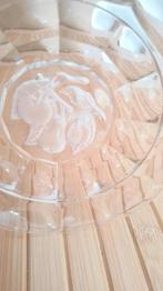 drie kristallen schotels met fruitmotief, Ophalen of Verzenden