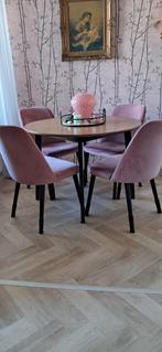 Prachtige eetkamerstoelen in oudroze velours.Per stuk..., Ophalen, Overige kleuren, Vier